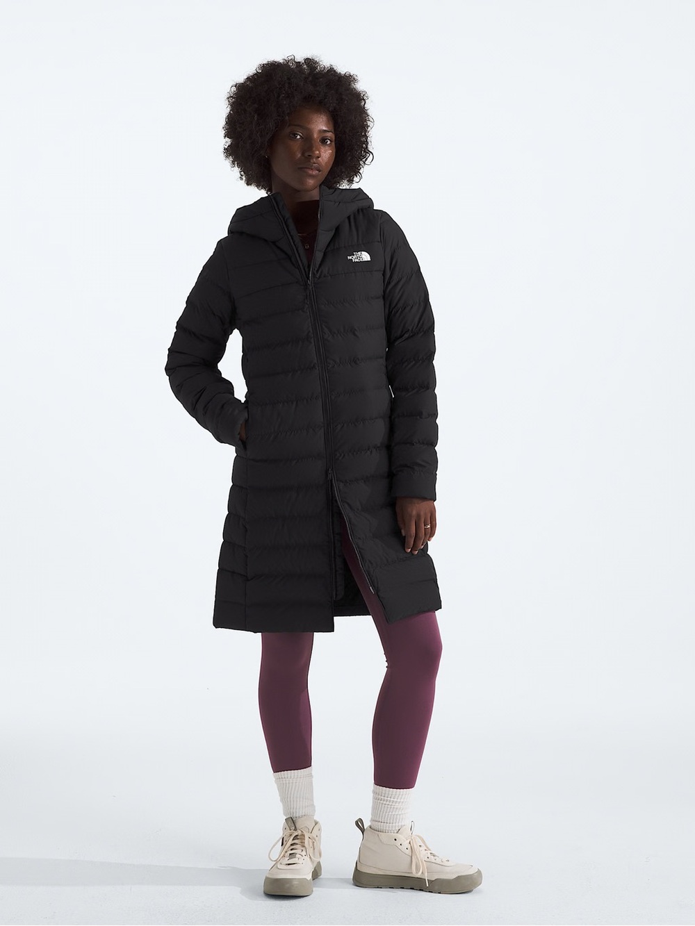 The North Face Women’s Black Long Puffer Coat with Hood